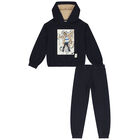 Girls Navy Blue Tracksuit, 1, hi-res